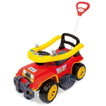 Carrinho de Passeio Quadriciclo Velotrol Motoca Infantil Maral Haste Empurrador Volante Direcional