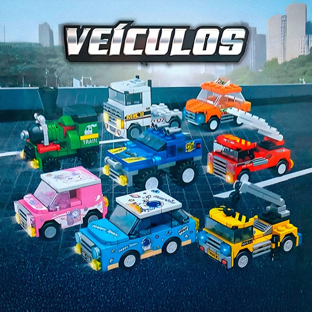 Blocos de Montar Veículos Carro Trem Caminhão Trem Brinquedo infantil Quebra-cabeça DIY Crianças
