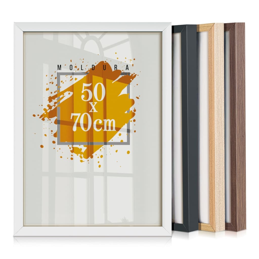 Quadro Moldura 50x70 Caixa Alta Grande Com Vidro Certificado Caixa Alta