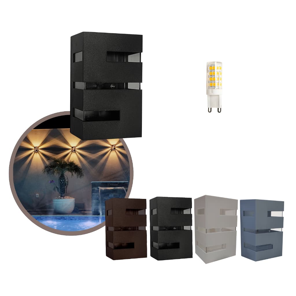 10 Arandelas de Parede Externa/Interna + Lâmpada Led Massuia