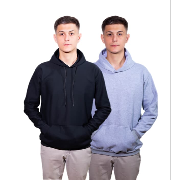 Kit 2 Blusa de Frio Canguru Com Bolso e Capuz Unissex Liso Sem Estampa Masculino e Feminino