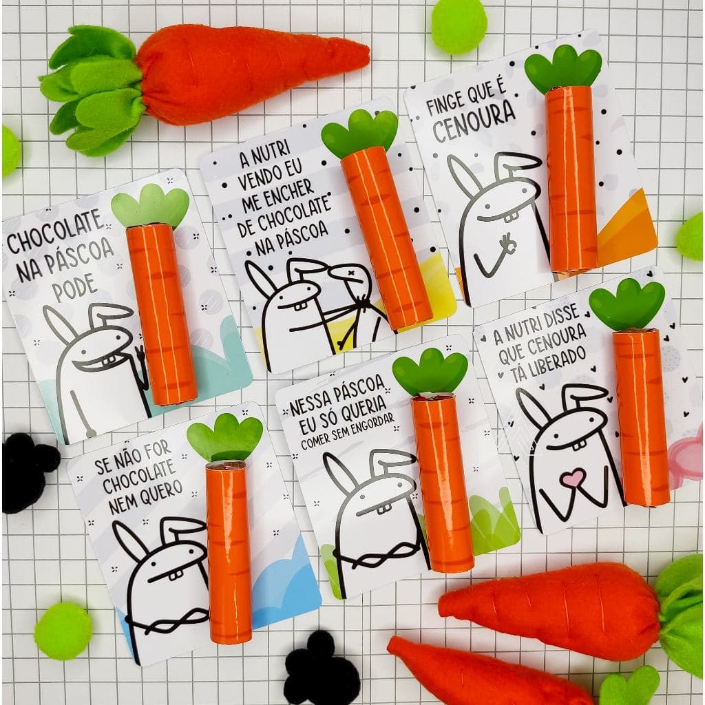 Cartão Feliz Páscoa Flork Vários modelos Porta Chocolate Batom NÃO acompanha chocolate cartão criativo