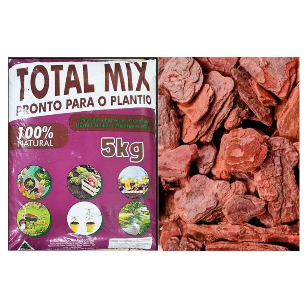 Kit com Terra Vegetal Adubada 5kg + Pinus polido polido 3L – Cultive Plantas Mais Saudáveis!