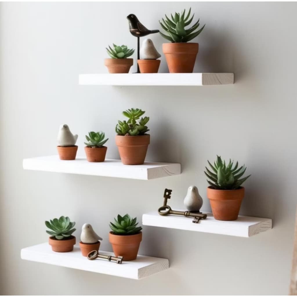 Kit 4 Prateleiras pequenas 30x10cm Branco MDF Sala Quarto Cozinha Banheiro Decoração