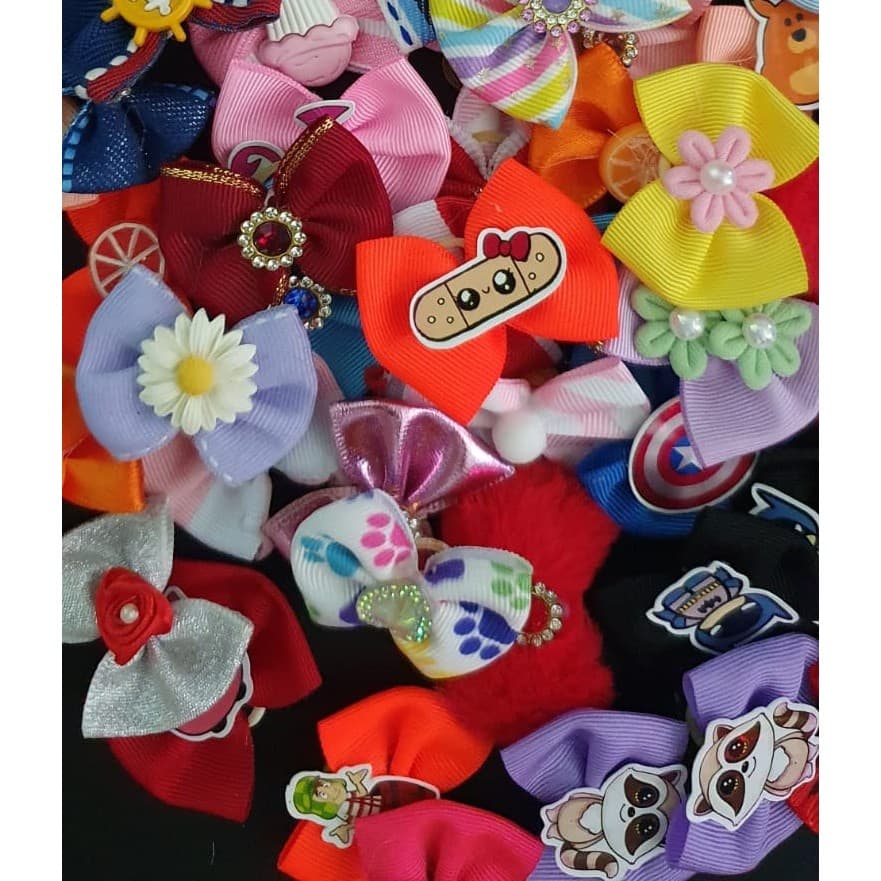 Kit Variado Laços sem par para Cachorro, Gato petshop - de 6, 10 a 20 Unidades Tam.  M Várias Cores sem par pet shop