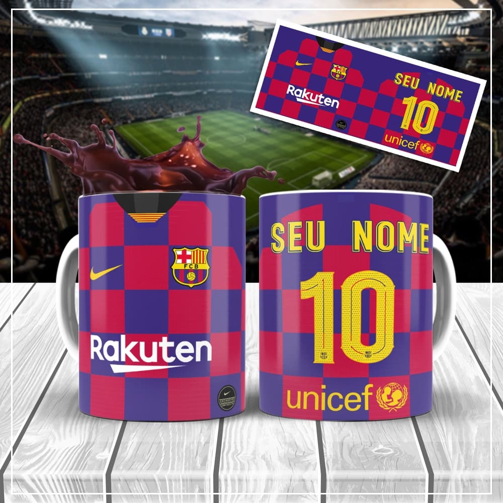 Caneca Time de Futebol Barcelona 325ml Personalizável