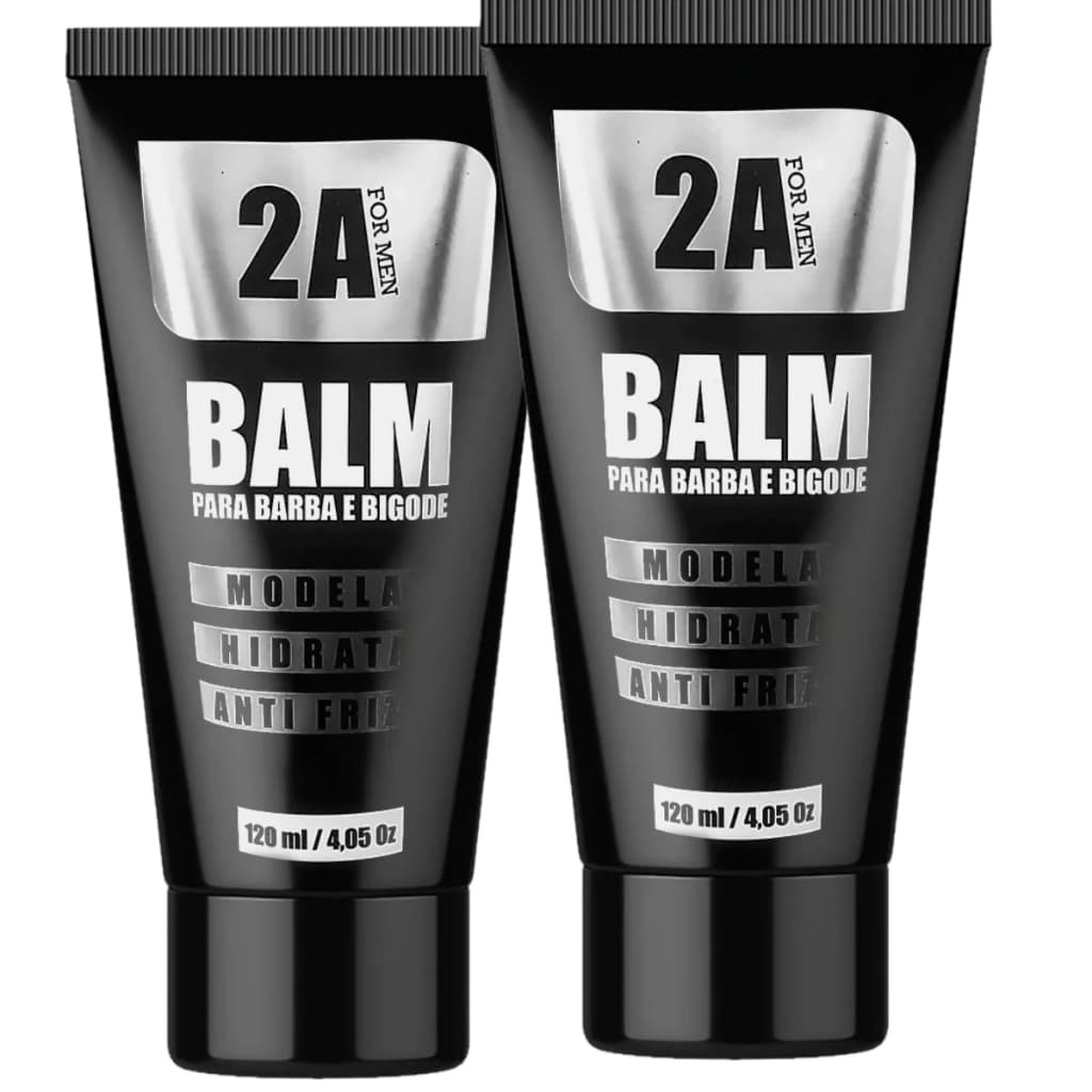 2 Balm Para Barba e Bigode 2A For Men Modela Hidrata Anti Frizz