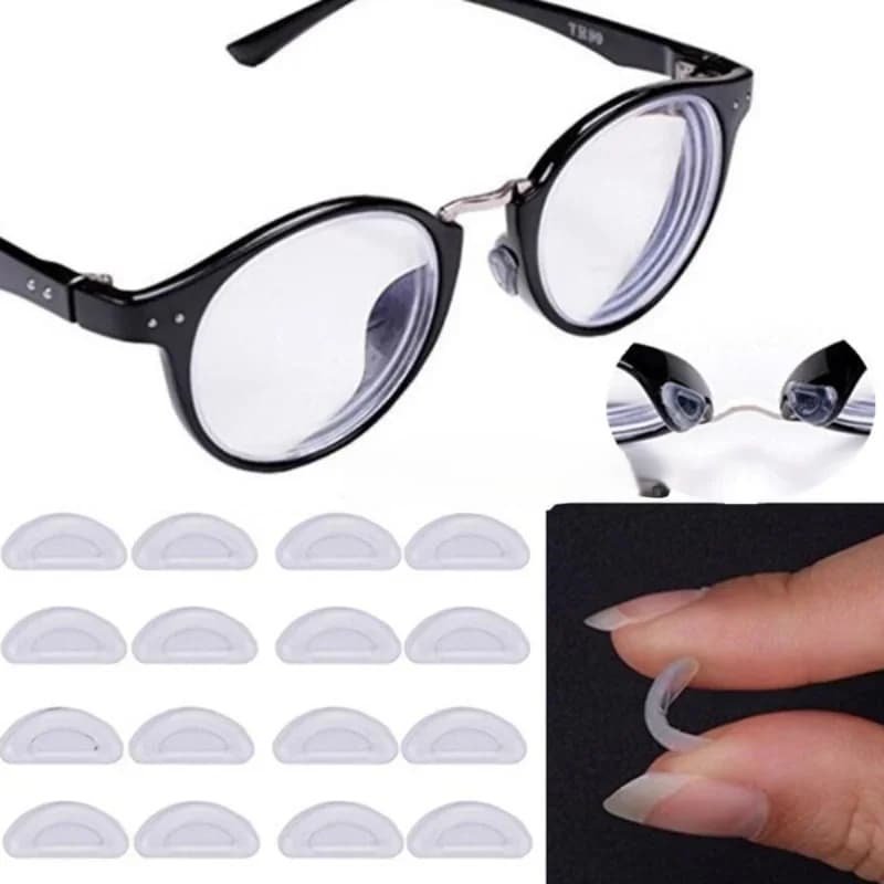 Adesivos, almofada antiderrapantes de silicone nariz para óculos, transparente, 1 Par.