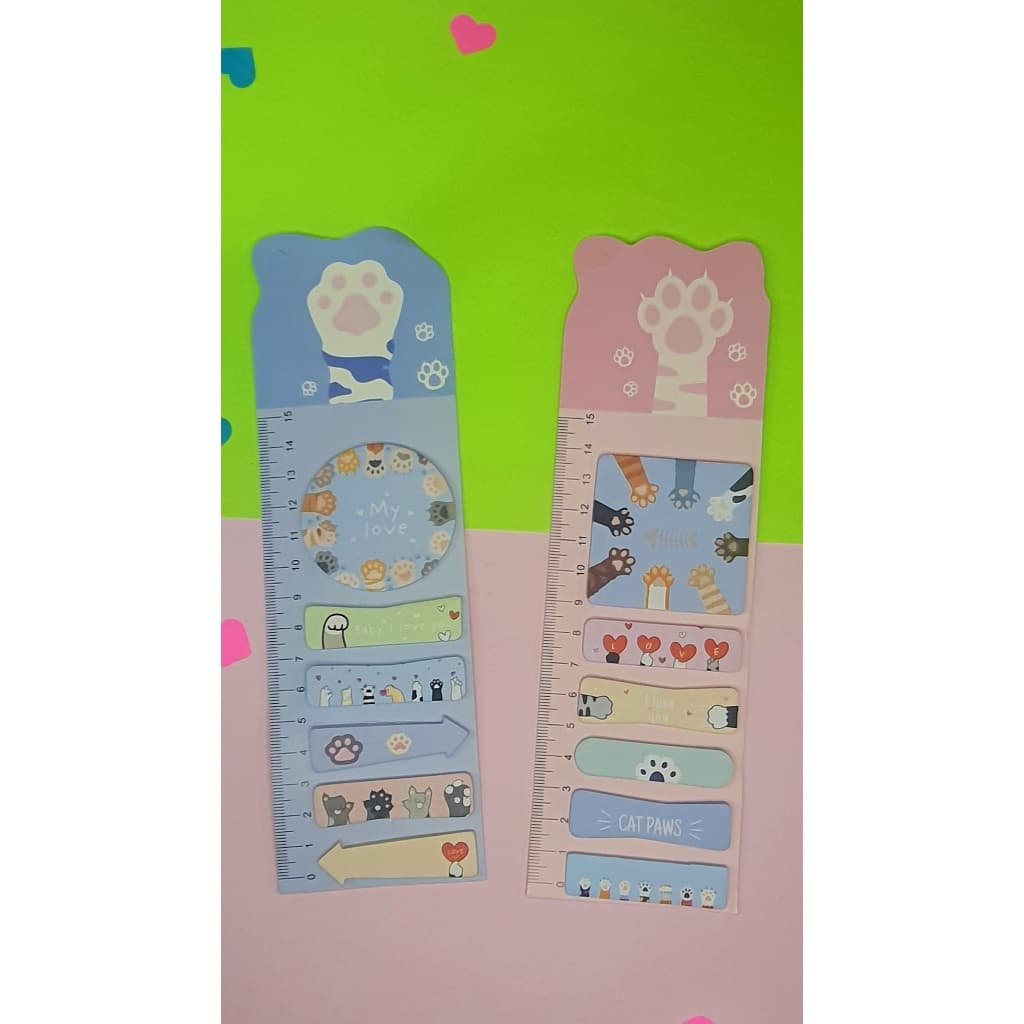Post-it Fofo Gatinho Patinha Régua Papelaria Adesivo