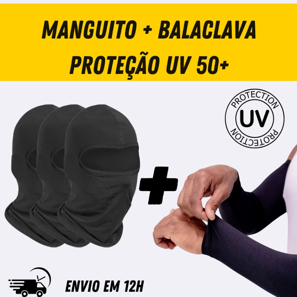 Par de Manguito + Balaclava de proteção UV 50+ Envio em 24h