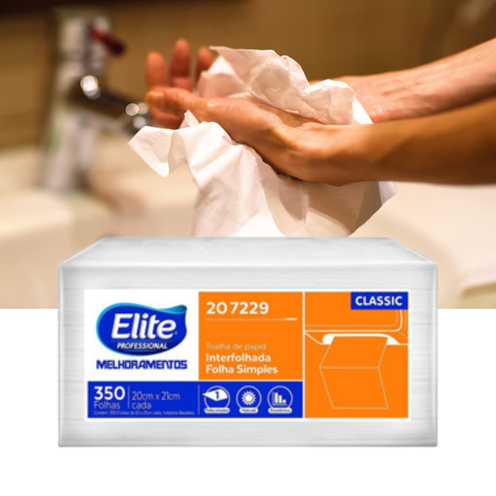 Papel Toalha Interfolhado Folha Simples Elite Classic C/350 Softys