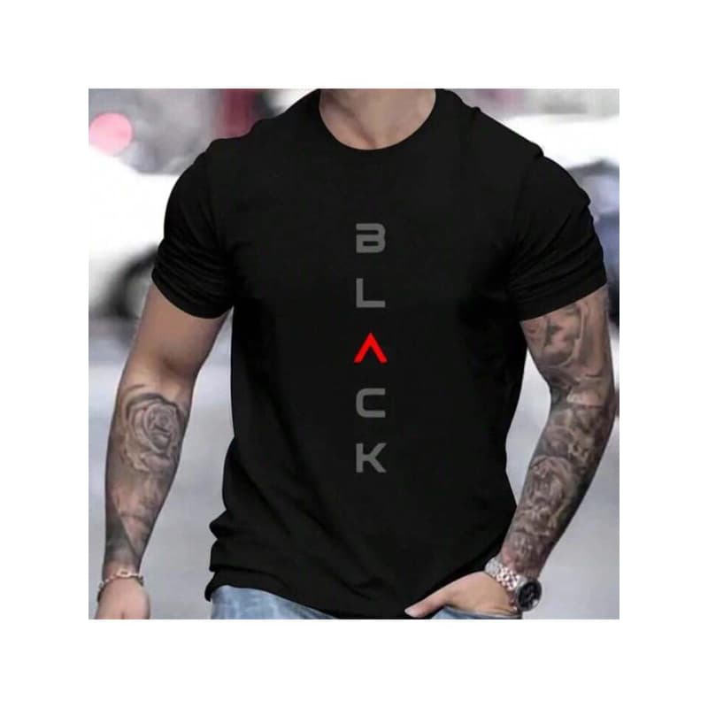 Camisa Camiseta BLACK Estilosa Descolada Perfeita Para Festas Baladas Gola Redonda 100% Algodão