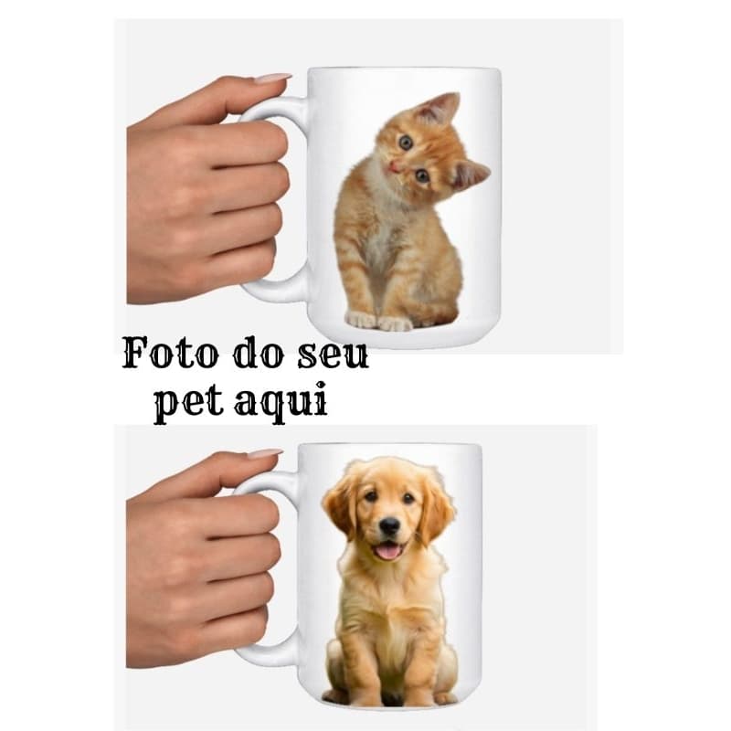 Caneca porcelana, personalizada, presente, com a foto do seu pet. 325 ml.