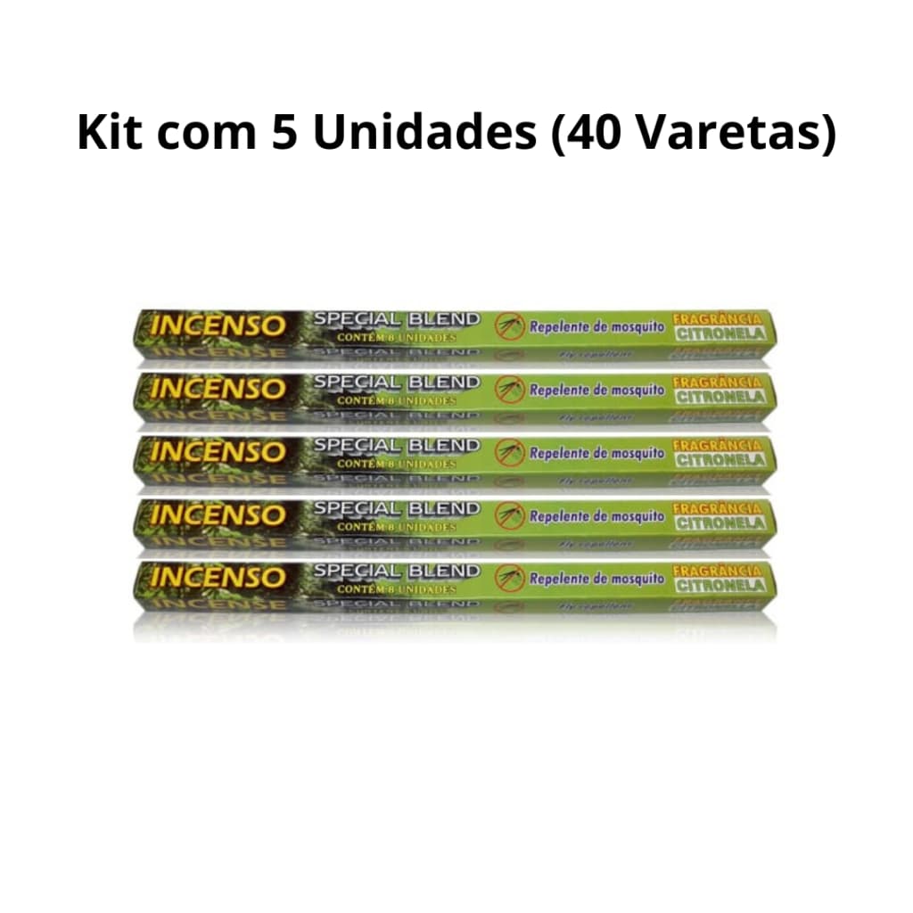 Incenso Natural Special Blend Citronela Repelente Mosquito Dengue - 40 Varetas