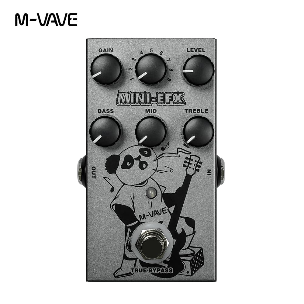 M-vave MINI-EFX Pedal de múltiplos efeitos 4 efeitos de overdrive 4 efeitos de distorção Boost 3 Band EQ True Bypass