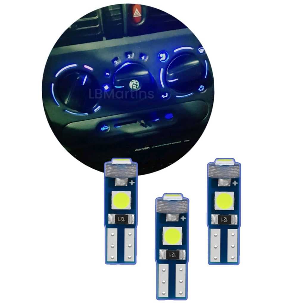 KIT COM 4 LAMPADAS LED T5 PAINEL AR CONDICIONADO CHEVROLET CORSA WIND SEDAN CLASSIC WAGON