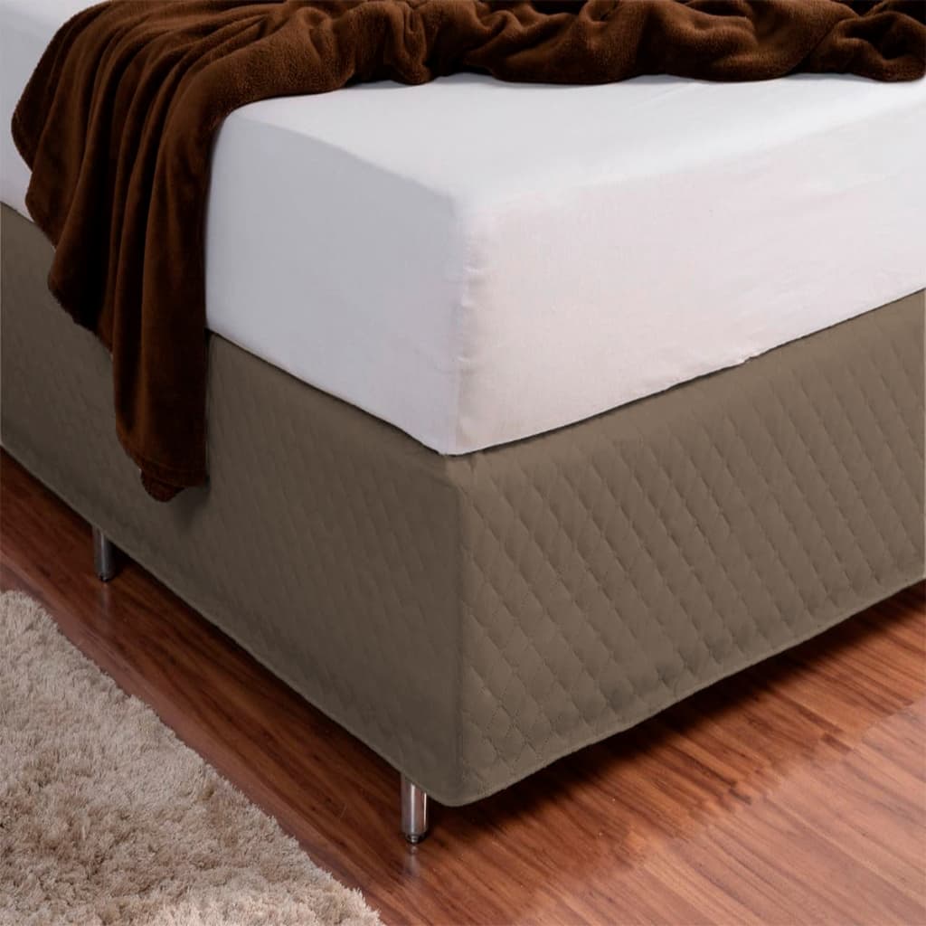 Saia Box Matelada com Elástico Casal Avelã