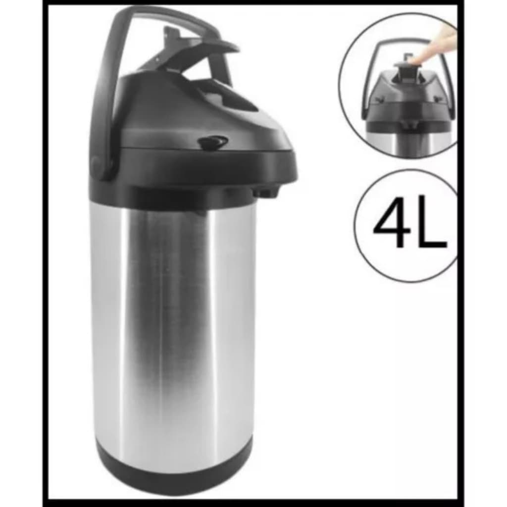 Garrafa Térmica inox airpot 4 litros, quente ou frio ideal para hotel ou restaurante