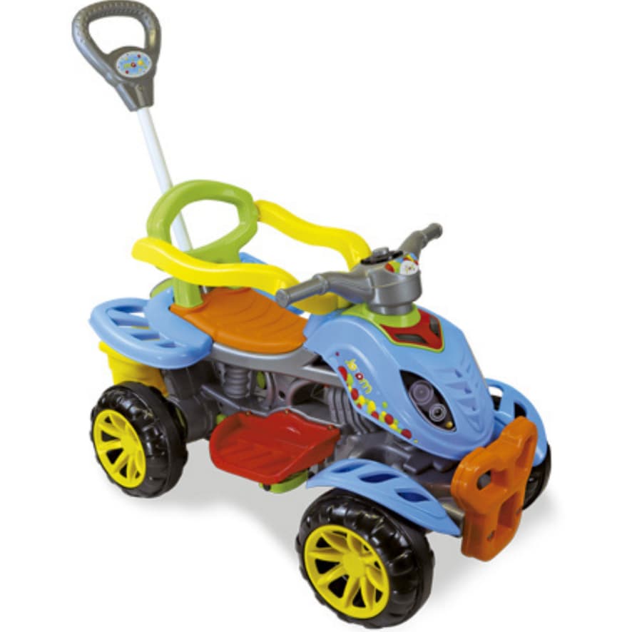 Quadriciclo Carrinho Infantil Com Haste Para Empurrar e Pedal Carrinho De Passeio Motoquinha - Maral