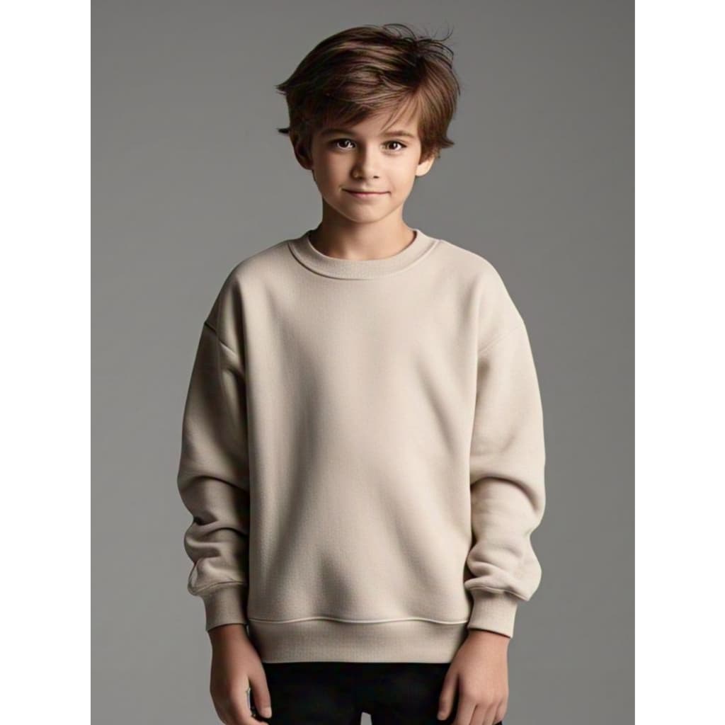Blusa de Frio Moletom Infantil Gola Redonda Liso Confortável