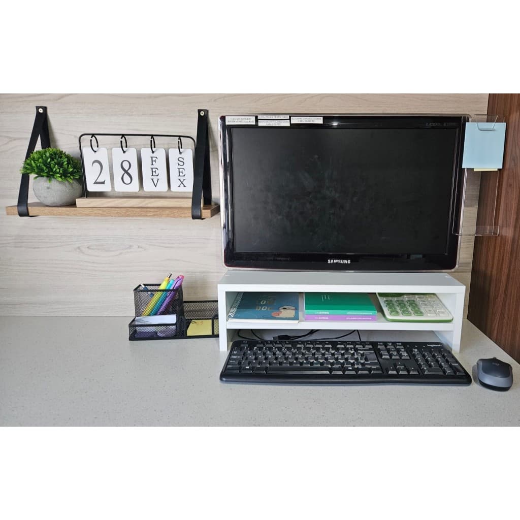 Suporte ergonômico para monitor de computador, notebook, organizador mesa