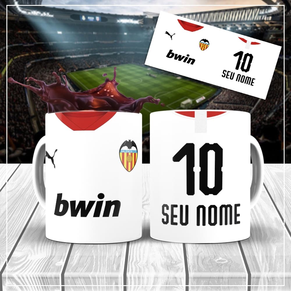 Caneca Time de Futebol Valencia 325ml Personalizável