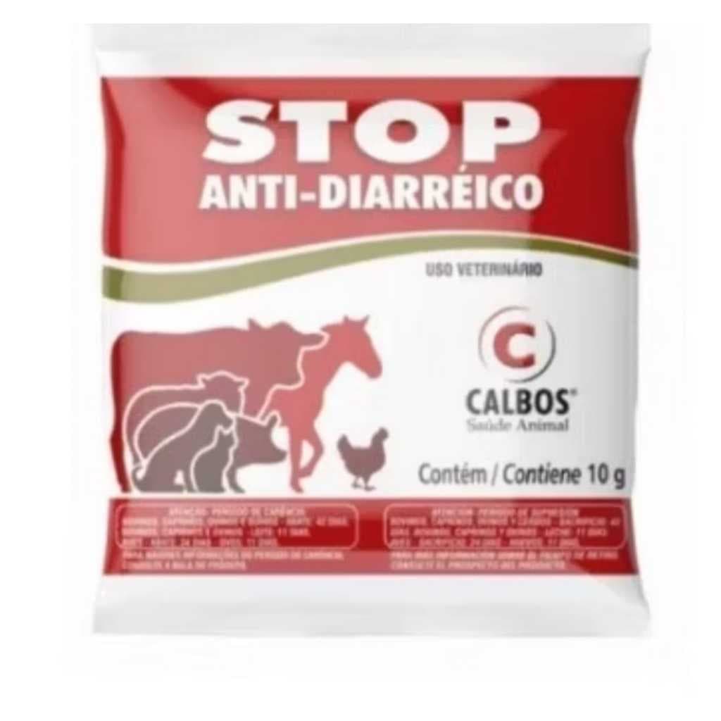 STOP-ANTIDIARRÉICO SACHE 10G - CALBOS-CÃES, GATOS, SUINOS, AVES, CAPRINOS, EQUINOS, BOVINOS E OVINOS