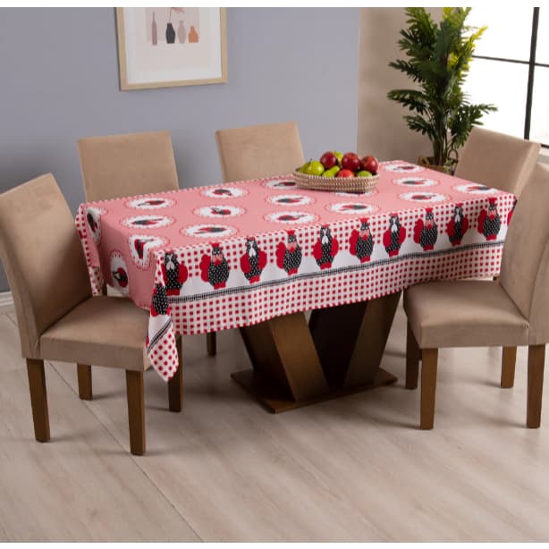 Toalha de Mesa Oxfort 6 Lugares 2,20m x 1,50m Estampas Sortidas