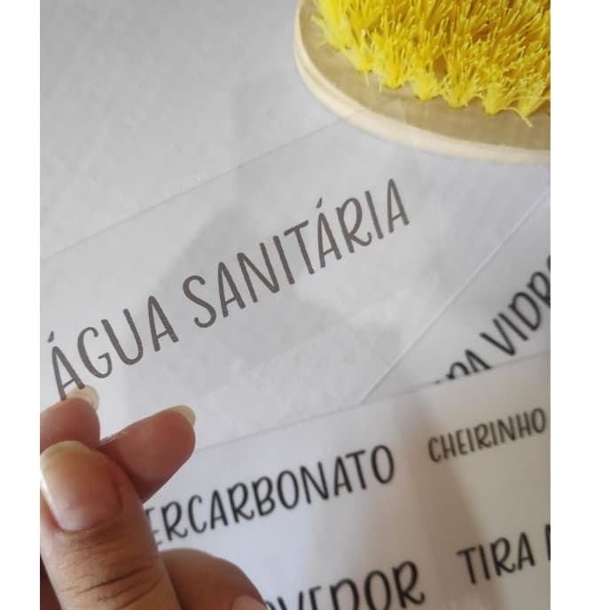 Kit 30 Adesivos Etiqueta para Produtos de Limpeza e Organização de Lavanderia 9x3,5cm