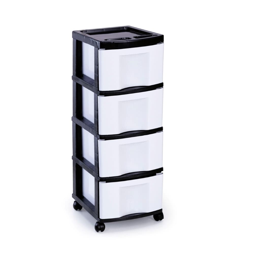 Gaveteiro Plástico 4 Gavetas Grandes Branco Cod.752