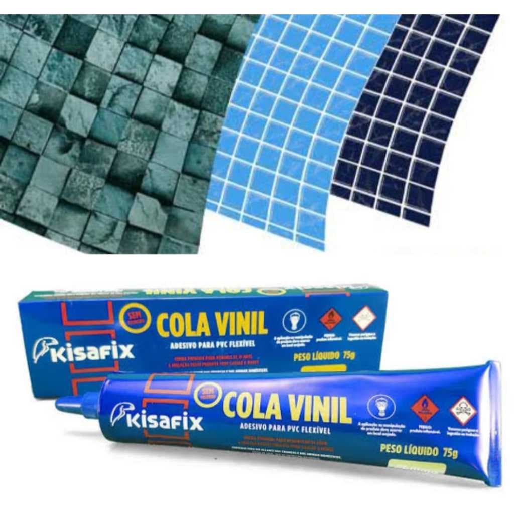 Reparo Para Piscina Kit Cola Vinil Mais Tira de Vinil Para Reposição 60x10 ESTAMPA SORTIDA