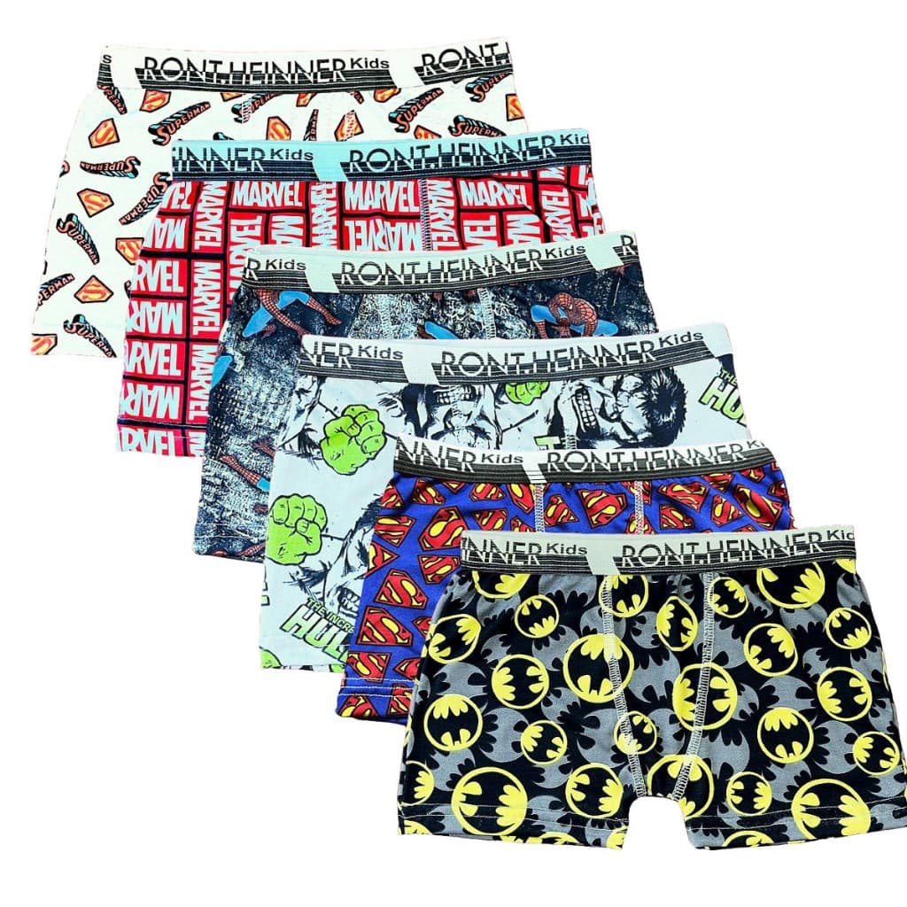 Kit 5 Cueca Boxer Infantil Menino Personagem