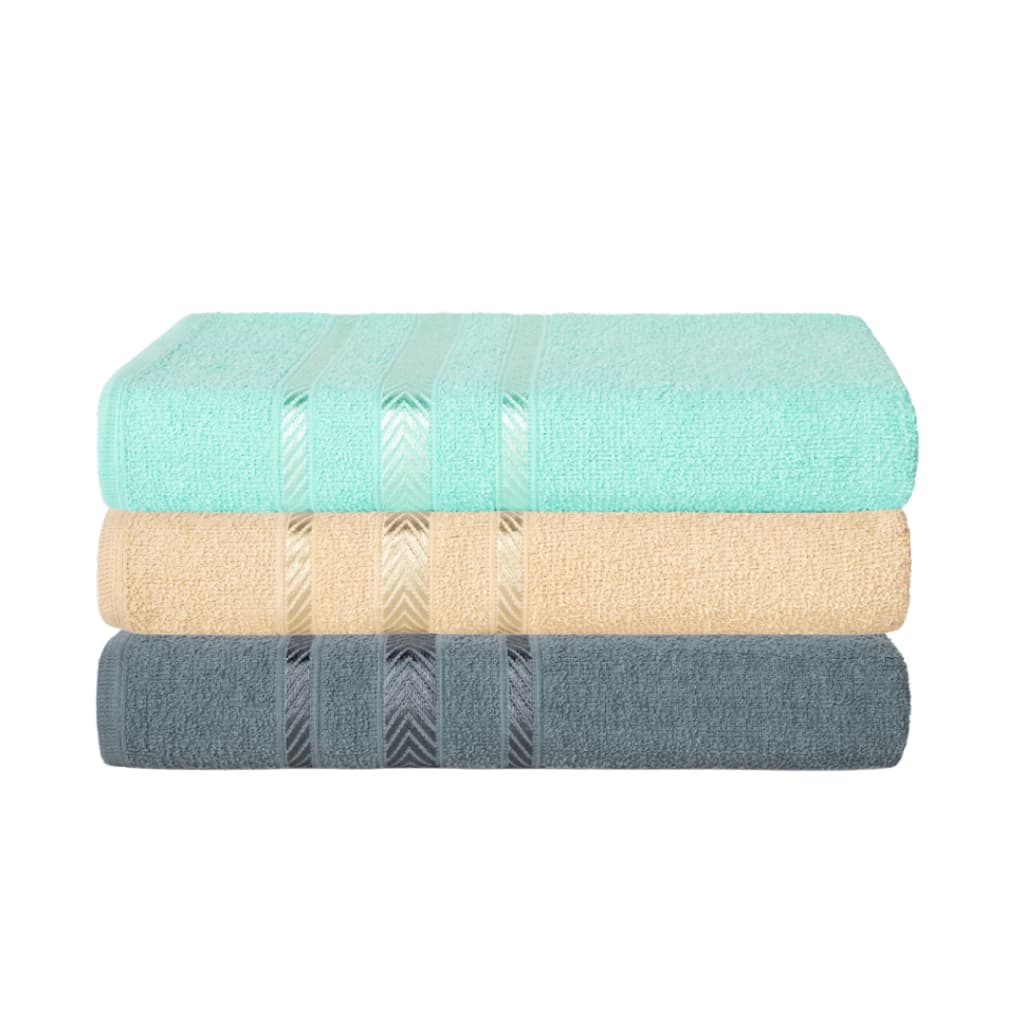 Super Kits 3pçs Toalha de Banho 100%Algodão Secagem Rápida 225gm² 68x130cm Coleção Daniela