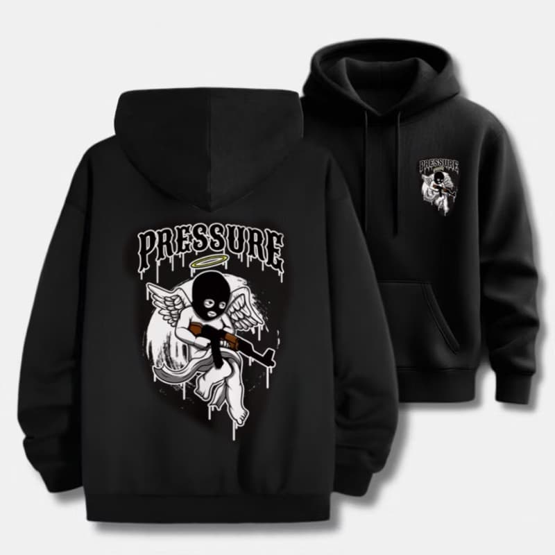 Blusa de Frio Moletom Canguru Baby Angel Make Gângster AK47 Streetwear