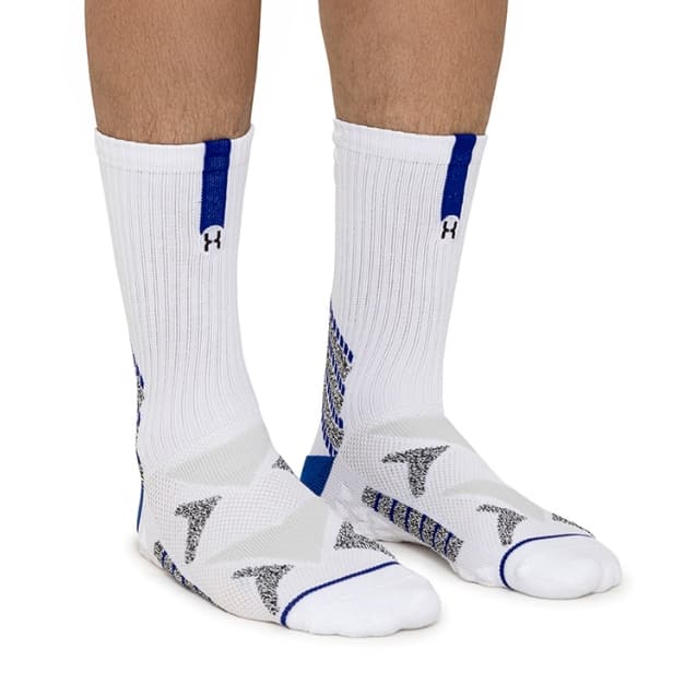 Meia de Cano Alto Compressão Com Linhas Antiderrapante Sem Costura Masculina Feminina Esportiva