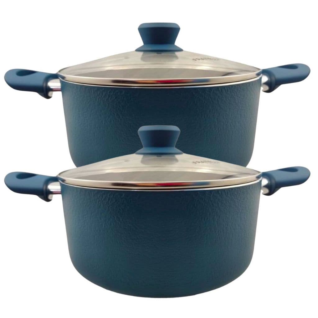 Kit 2 Caçarolas Panela Indução 22cm + 24cm Revestida Cerâmico Elétrico Vitroceramico Tampa Fratelli