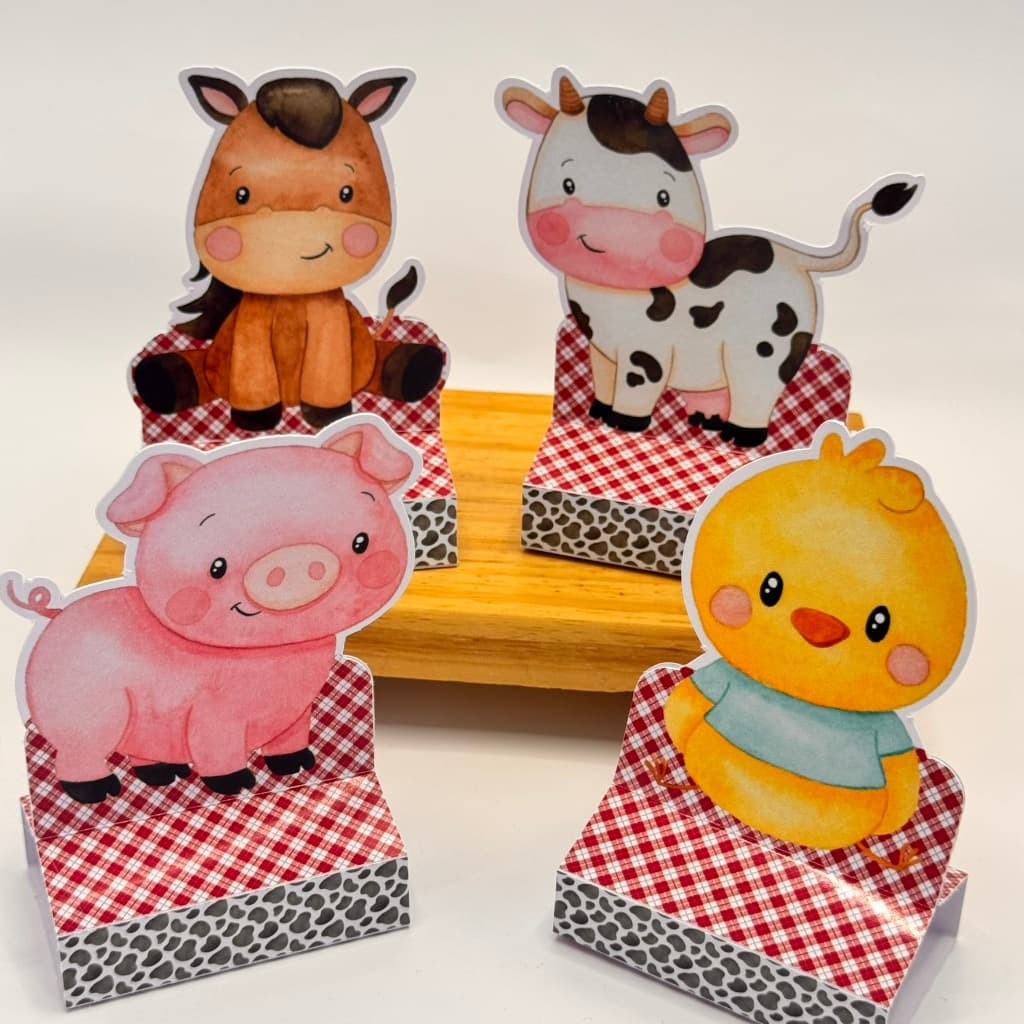 20 porta bis, lembrancinha de aniversário, porta doces, SEM NOME fazendinha menino xadrez vermelho