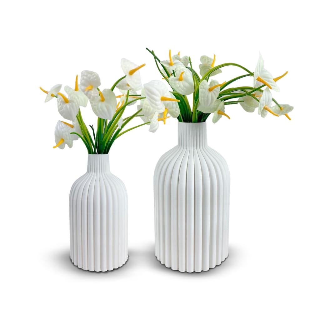 Kit Vasos + Plantas Artificiais Copo de Leite Marca Marx Greg 3D