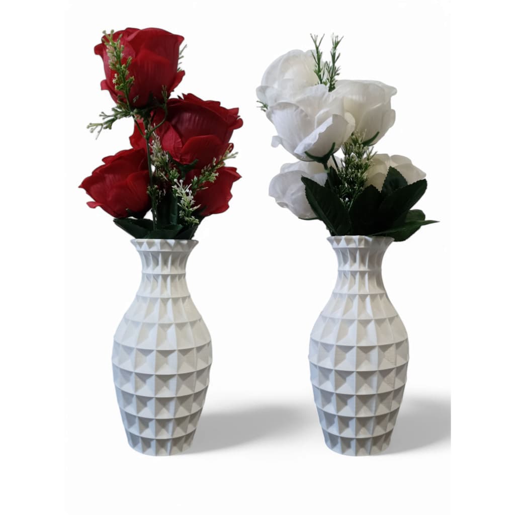 Kit Vasos Decorativos com Rosas Geométrico Moderno