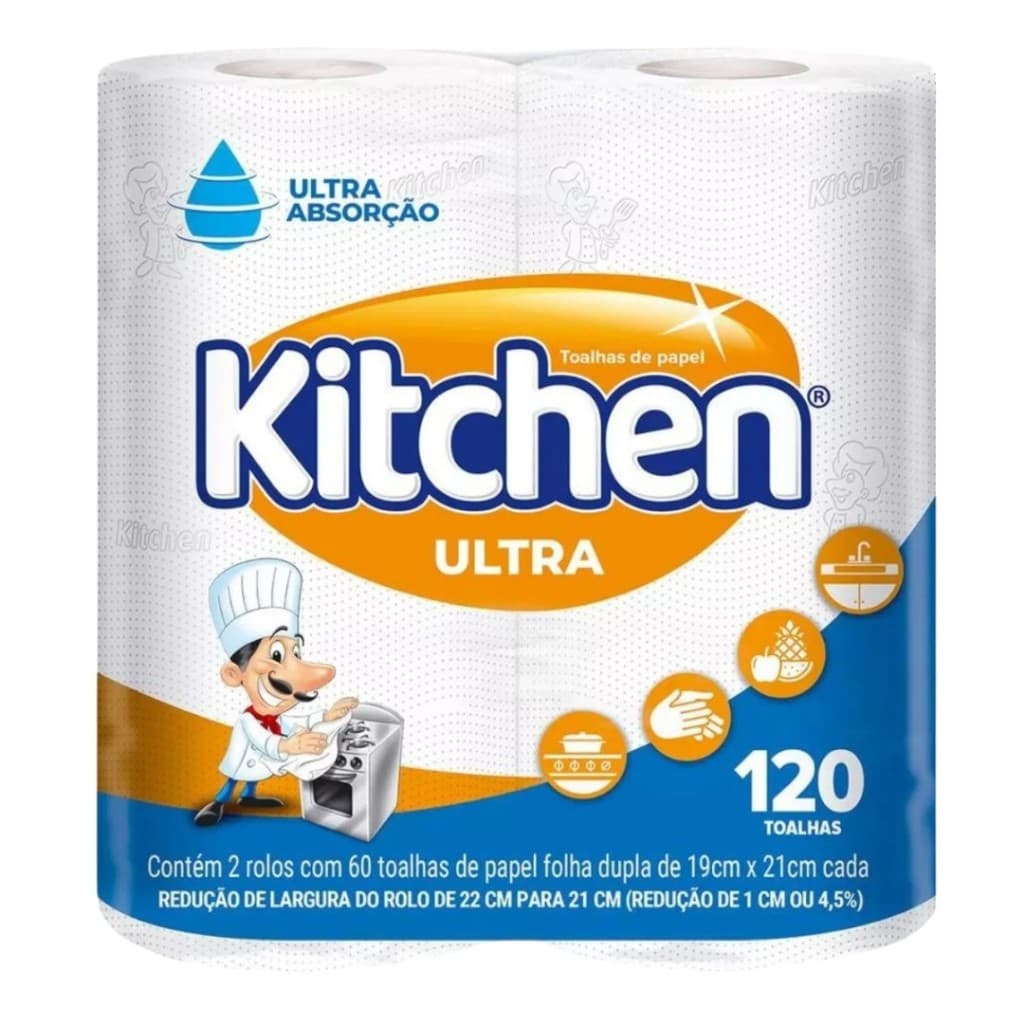 Toalhas De Papel Ultra 120 Folhas 2 Unidades Kitchen