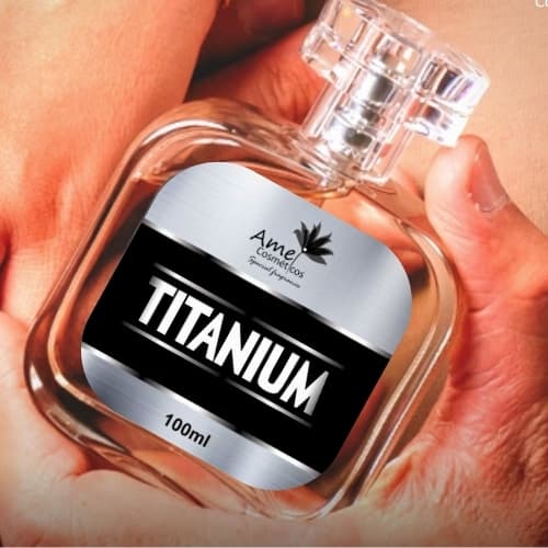 Perfume Sedutor Titanium Masculino, Parfum da Amei Cosméticos, Aromático Amadeirado Alta Fixação