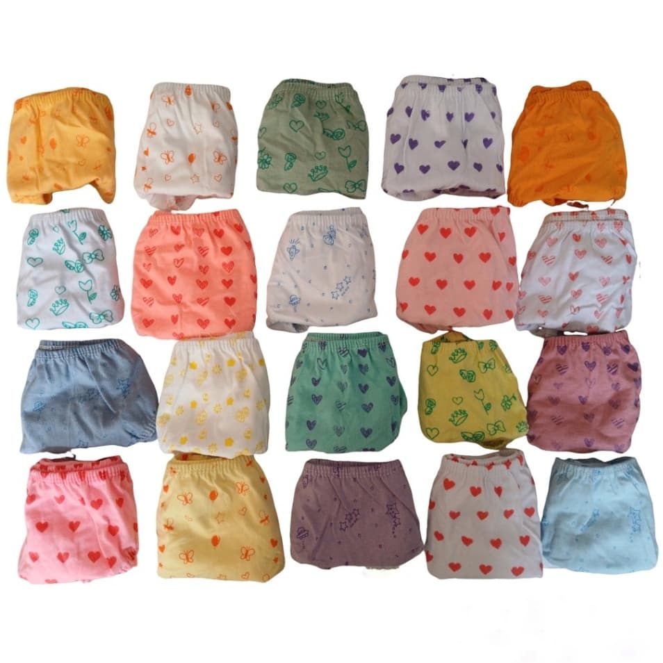 Kit 10 Calcinhas Infantil Algodão Cores Variadas