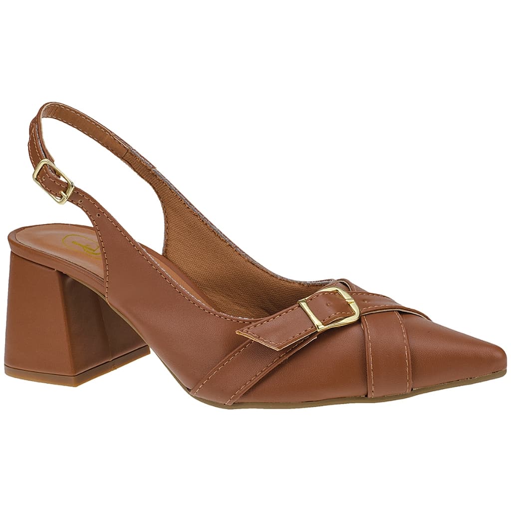Scarpin Feminino Slingback Confortável com Fivela 18103