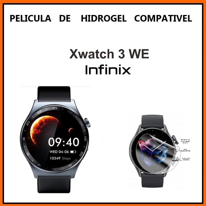 Película de Hidrogel Compatível para Infinix Smar tWatch XW3E e Smar tWatch S3⌚