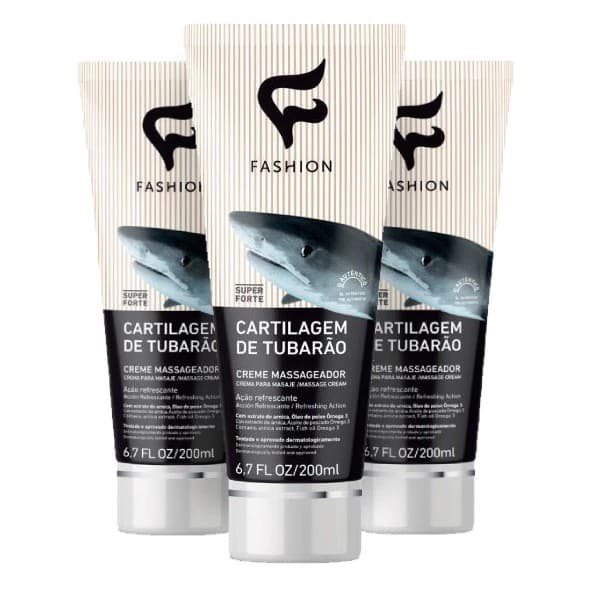 Kit 3 Gel Massagem Cartilagem Tubarão Fashion Alivio Rápido