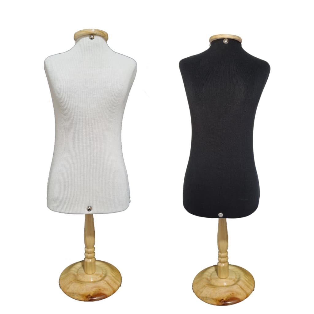 1 Mini Busto Manequim Expositor De  Bijuteria Joias Vitrine com Pedestal de Madeira Colares Loja
