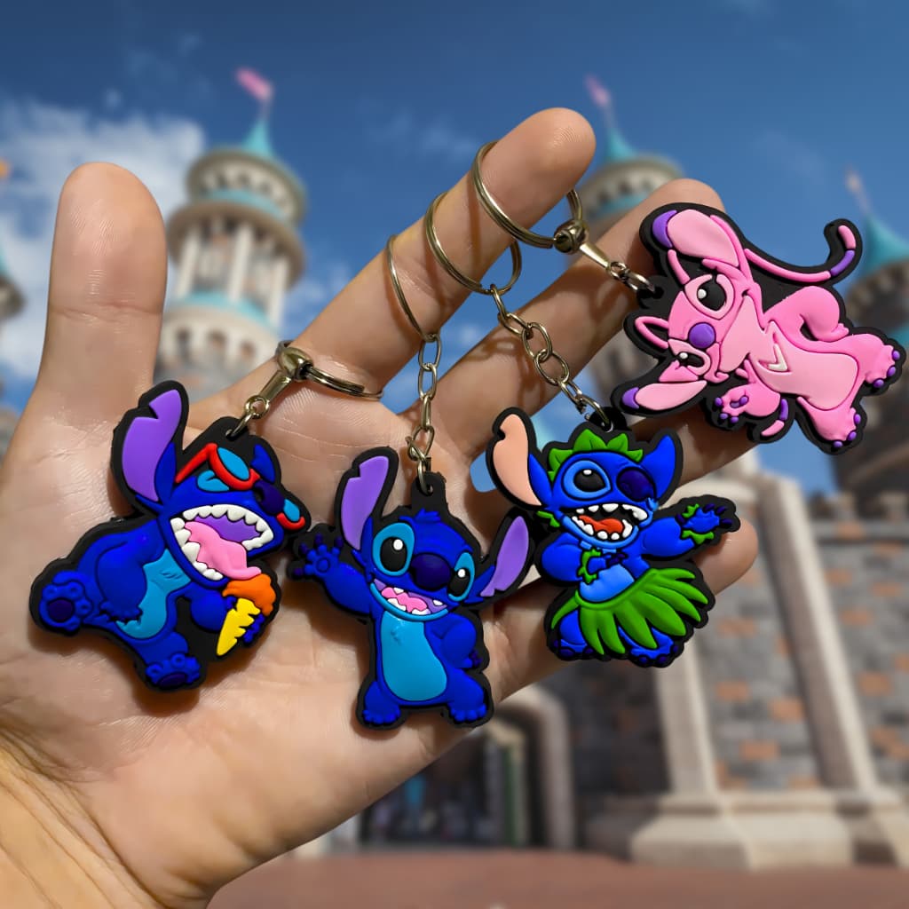 Chaveiro Emborrachado Stitch Alto Relevo