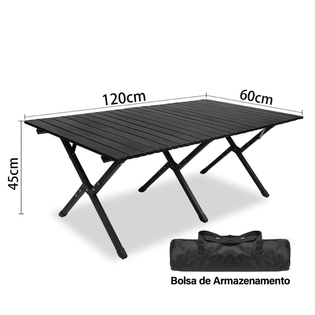 Mesa de Camping em Aço Inox 304,Suporta 50kg Leve Compacta ,Pronta pra Churrasco na Natureza