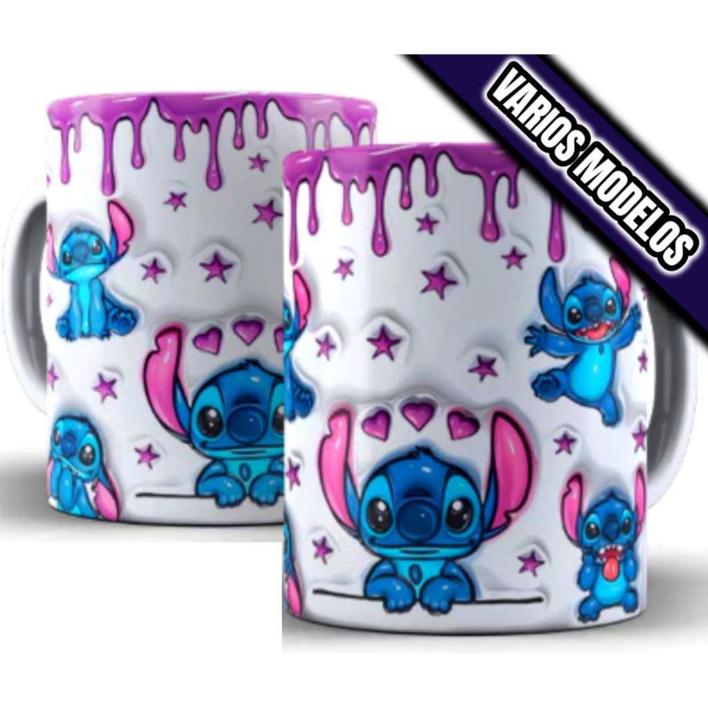 Caneca Xícara Personalizada Lilo e Stitch Disney Efeito 3D Presente Modelos Diversos -  325ml Oferta