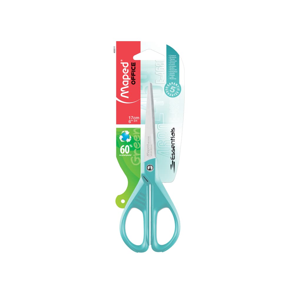 Tesoura Essentials Green Azul Pastel 17cm Office